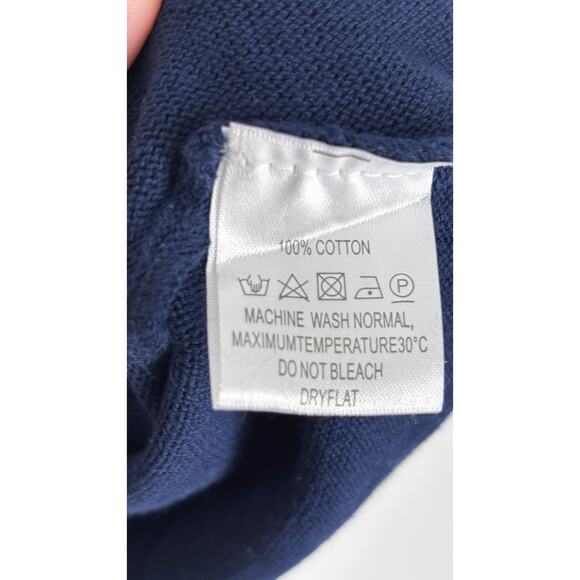 Oxknit Mens 60s Vertical Stripe Short Sleeve Knit Button Polo Mens XL Blue New - Picture 7 of 9